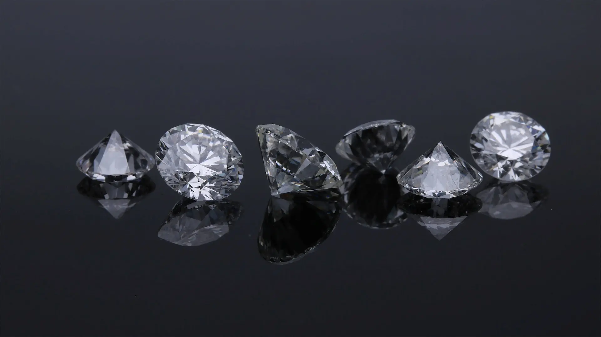 Diamanten in einer Reihe