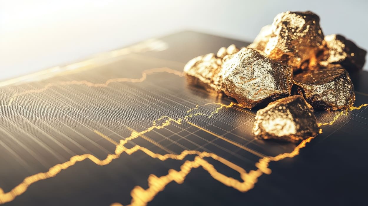 Gold vor Finanzcharts als Symbol für verschiedene Möglichkeiten der Goldanlage